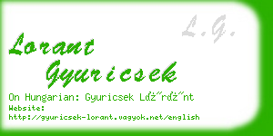 lorant gyuricsek business card